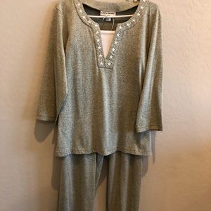 Cathy Daniels 2-piece Top/Pants Set XL Light green